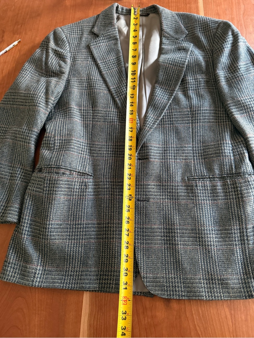Men's cricketeer for Crowleys Glen Plaid Blazer - Gray vintage wool